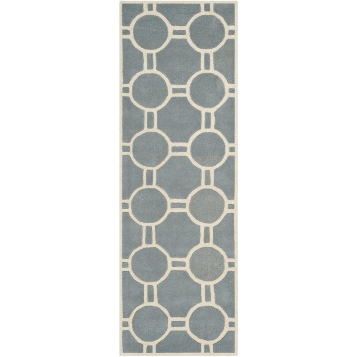 SAFAVIEH Chatham CHT739B Handmade Blue / Ivory Rug Image 4