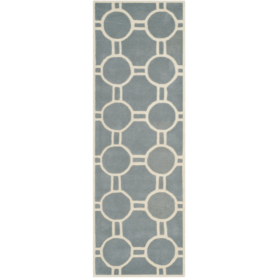 SAFAVIEH Chatham CHT739B Handmade Blue / Ivory Rug Image 1