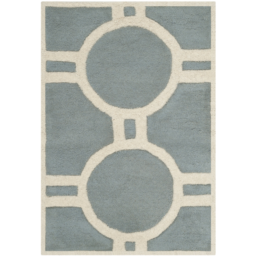 SAFAVIEH Chatham CHT739B Handmade Blue / Ivory Rug Image 6