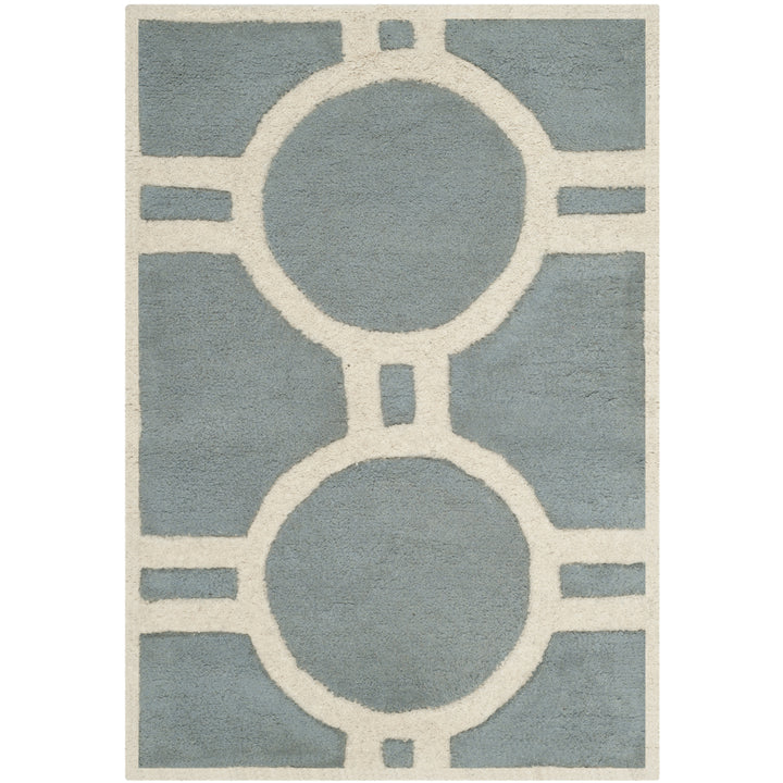 SAFAVIEH Chatham CHT739B Handmade Blue / Ivory Rug Image 6