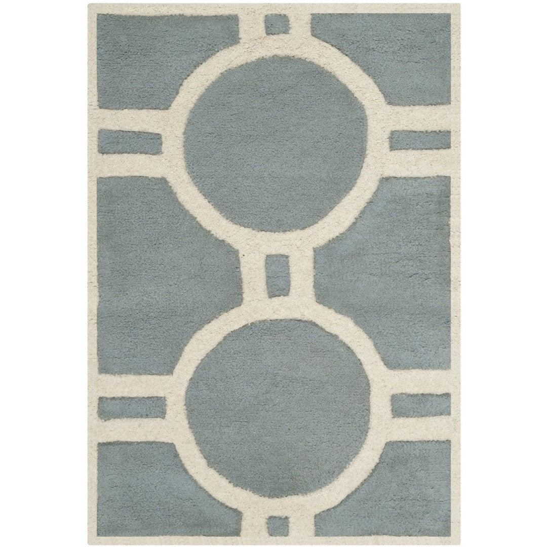 SAFAVIEH Chatham CHT739B Handmade Blue / Ivory Rug Image 1