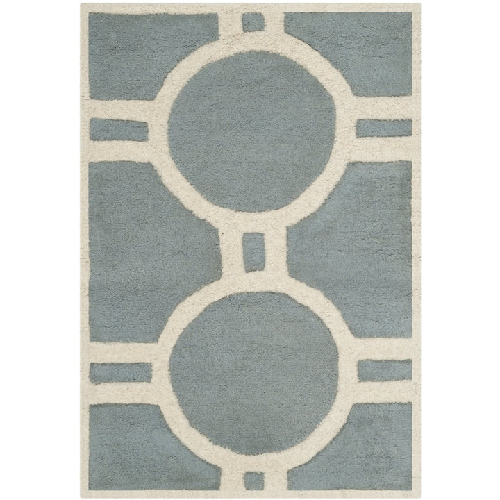 SAFAVIEH Chatham CHT739B Handmade Blue / Ivory Rug Image 1