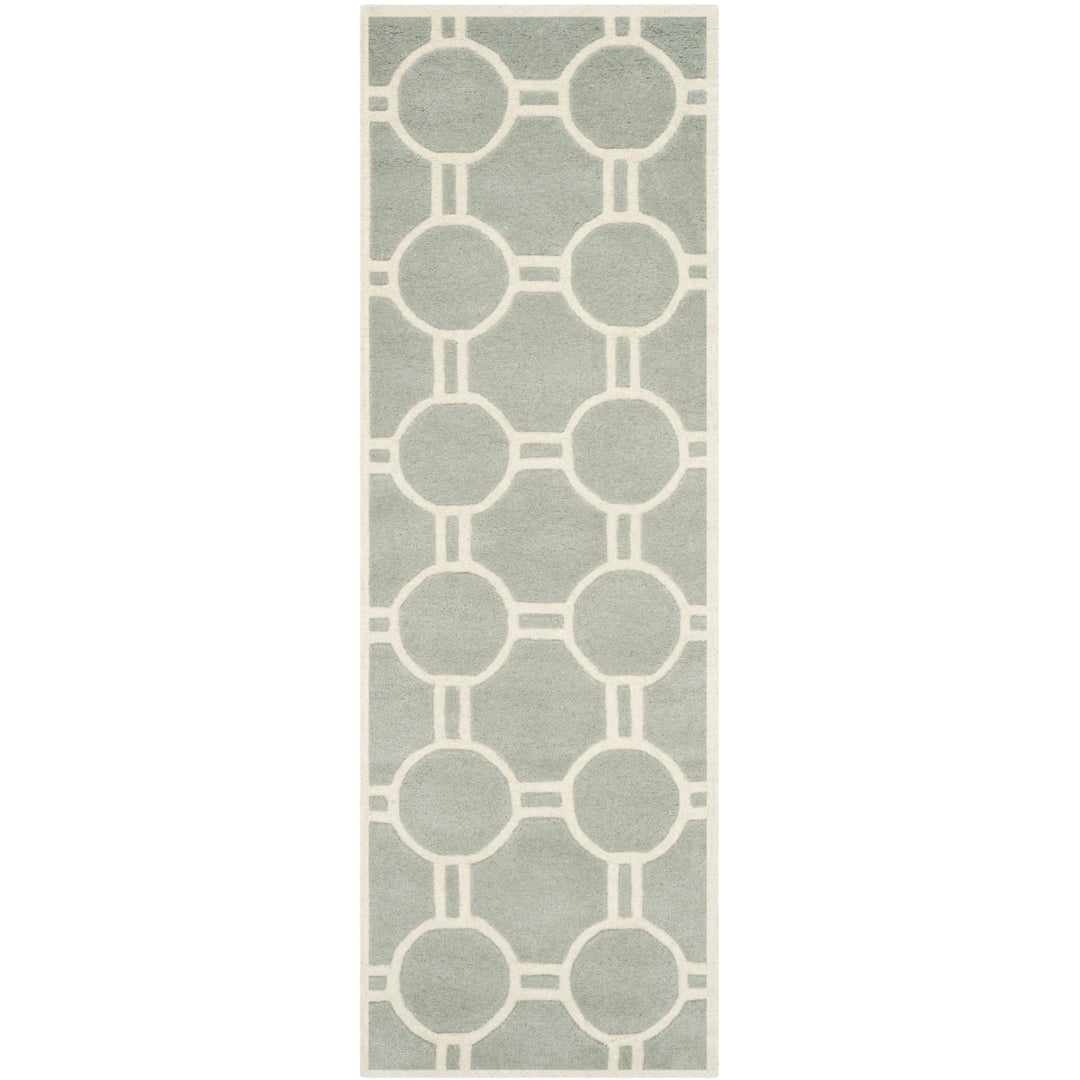 SAFAVIEH Chatham CHT739E Handmade Grey / Ivory Rug Image 5