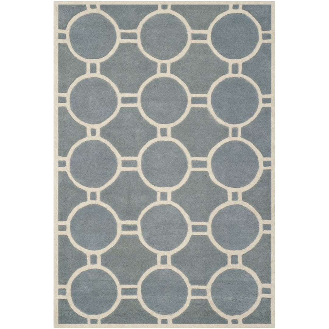 SAFAVIEH Chatham CHT739B Handmade Blue / Ivory Rug Image 1