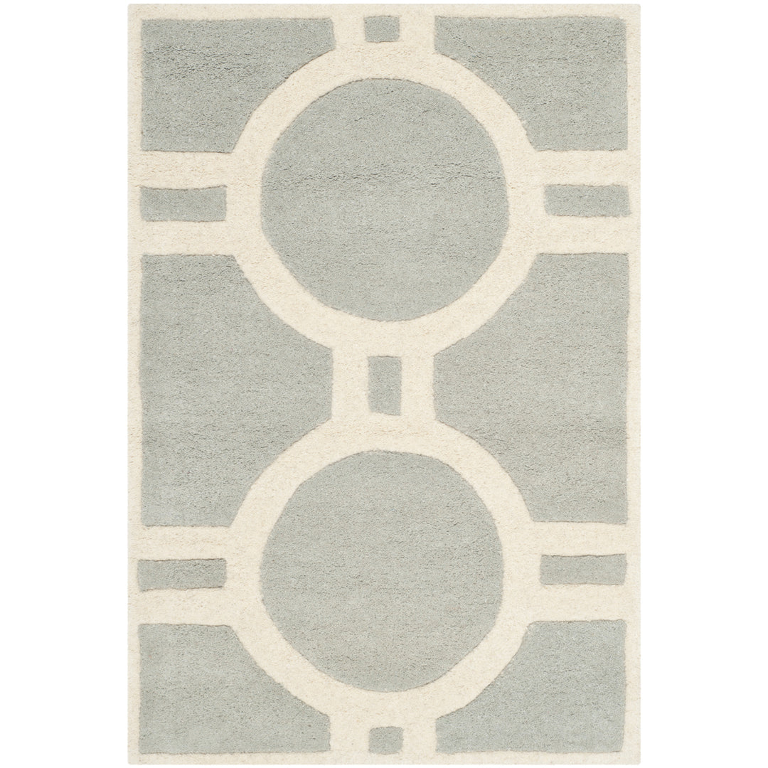 SAFAVIEH Chatham CHT739E Handmade Grey / Ivory Rug Image 7