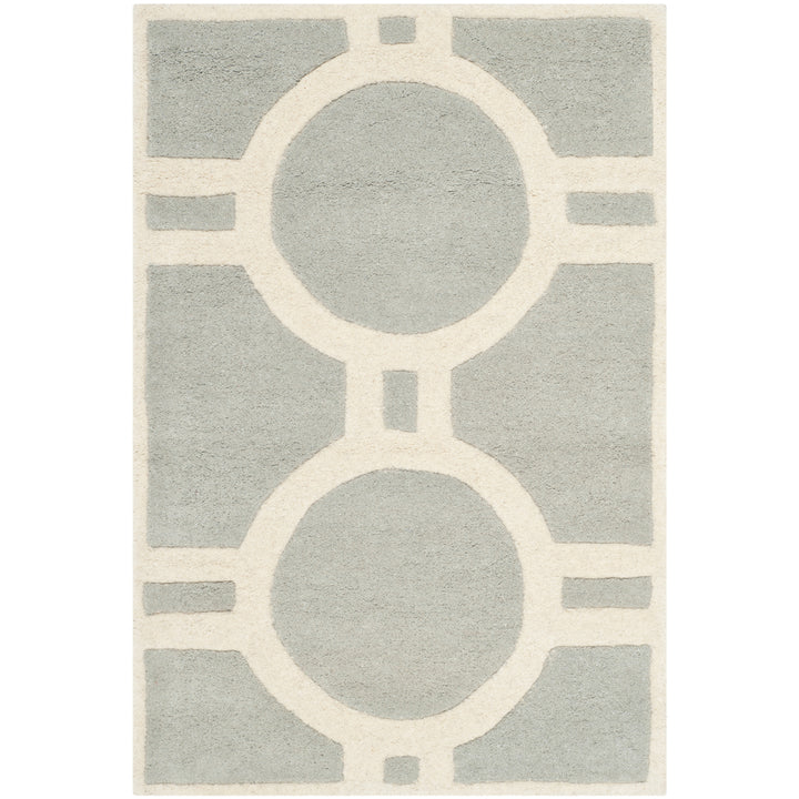 SAFAVIEH Chatham CHT739E Handmade Grey / Ivory Rug Image 7