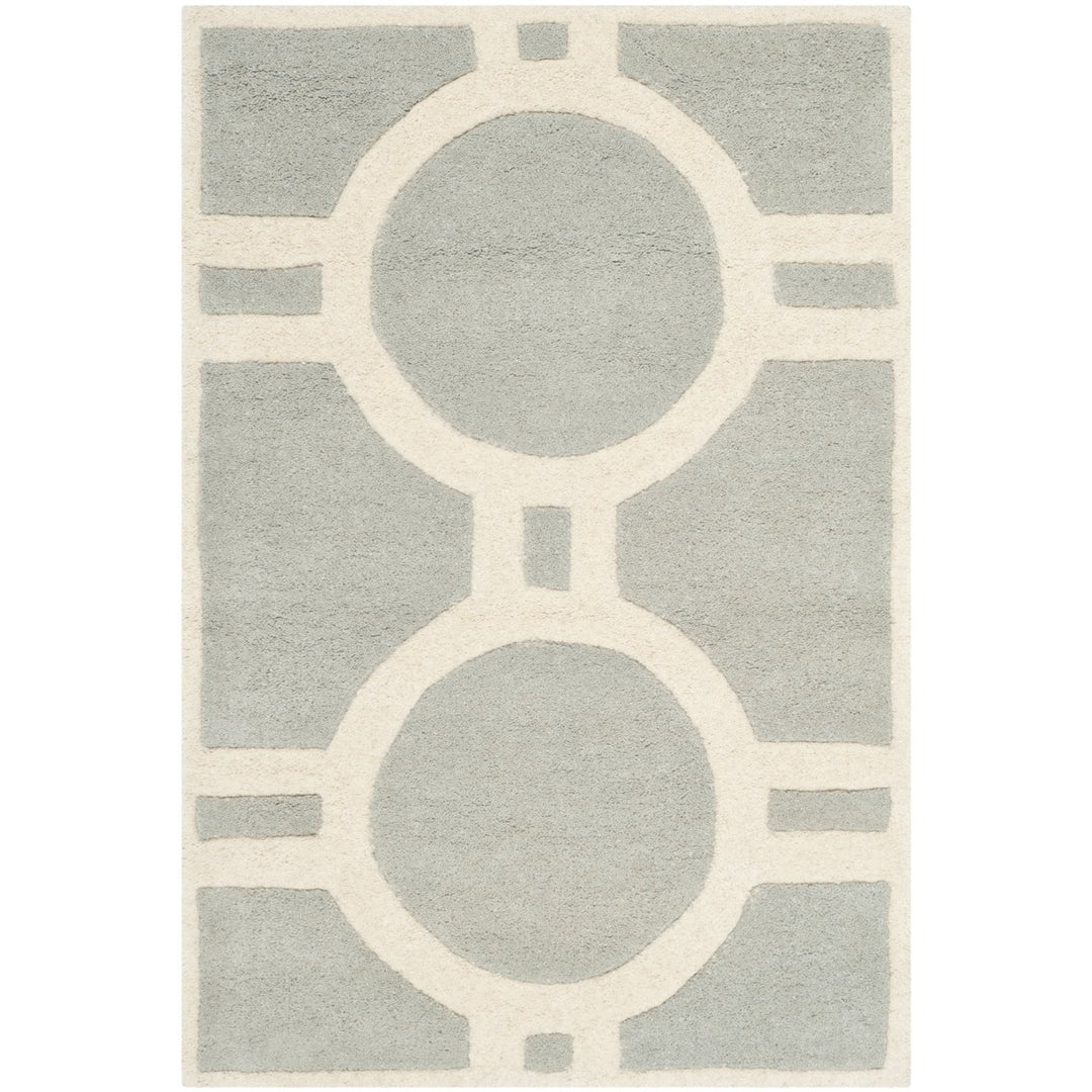 SAFAVIEH Chatham CHT739E Handmade Grey / Ivory Rug Image 1