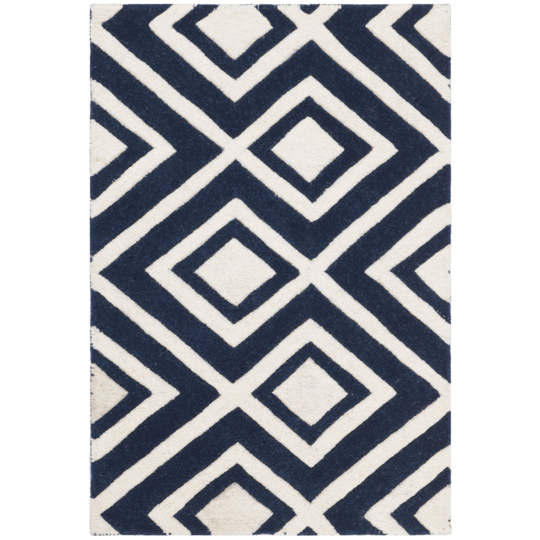 SAFAVIEH Chatham CHT742C Handmade Dark Blue / Ivory Rug Image 8