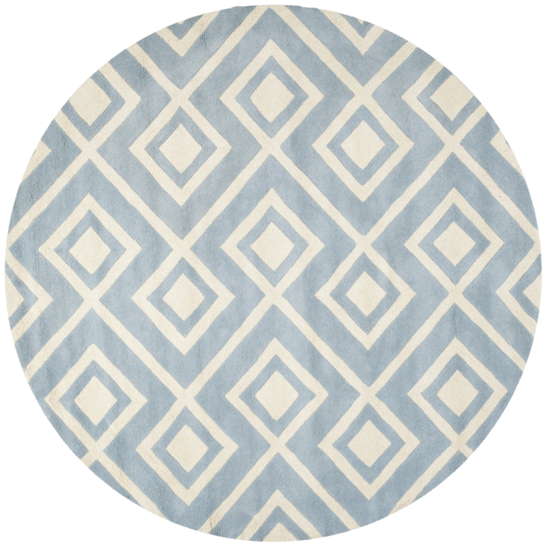 SAFAVIEH Chatham CHT742B Handmade Blue / Ivory Rug Image 4