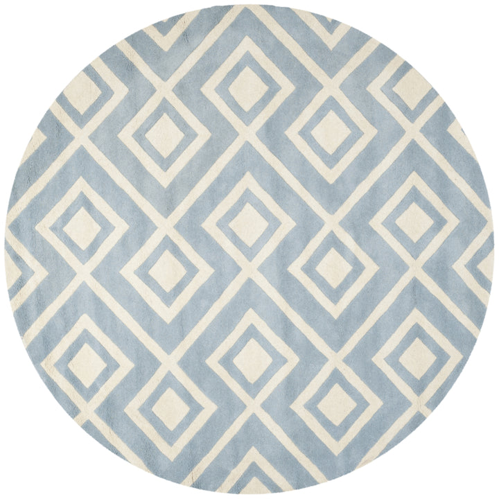 SAFAVIEH Chatham CHT742B Handmade Blue / Ivory Rug Image 4