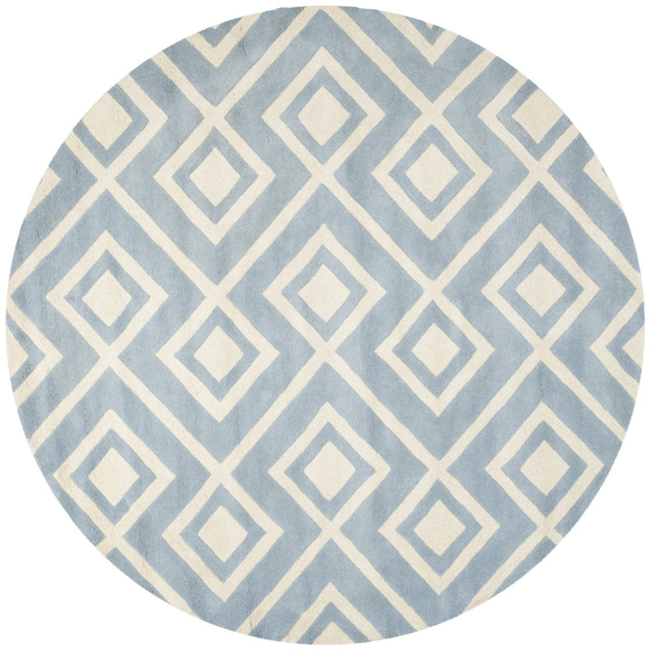 SAFAVIEH Chatham CHT742B Handmade Blue / Ivory Rug Image 1