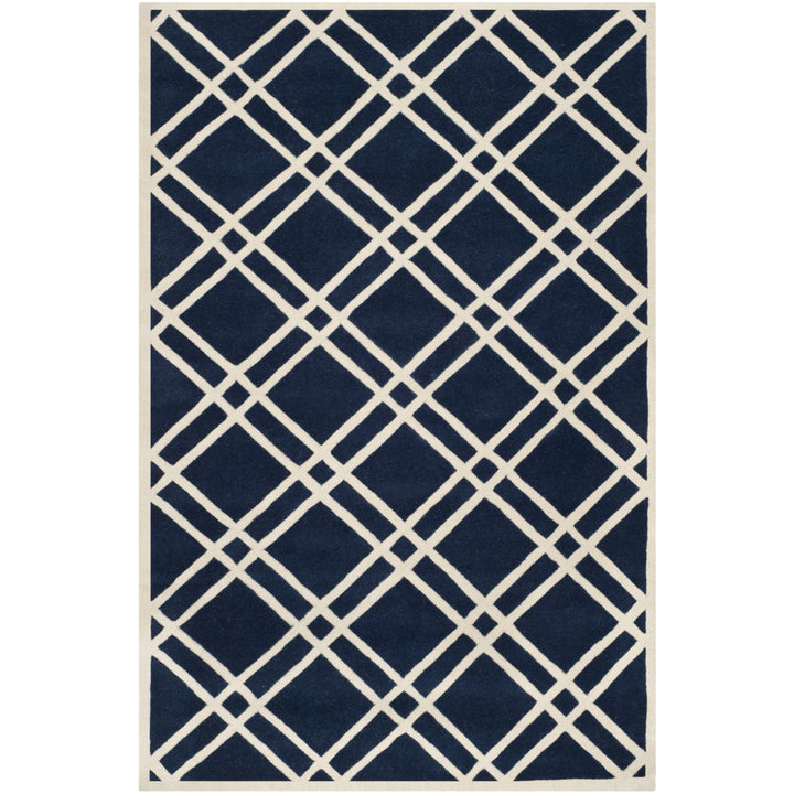 SAFAVIEH Chatham CHT740C Handmade Dark Blue / Ivory Rug Image 10