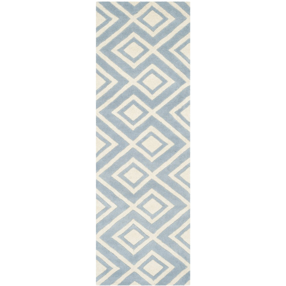 SAFAVIEH Chatham CHT742B Handmade Blue / Ivory Rug Image 1