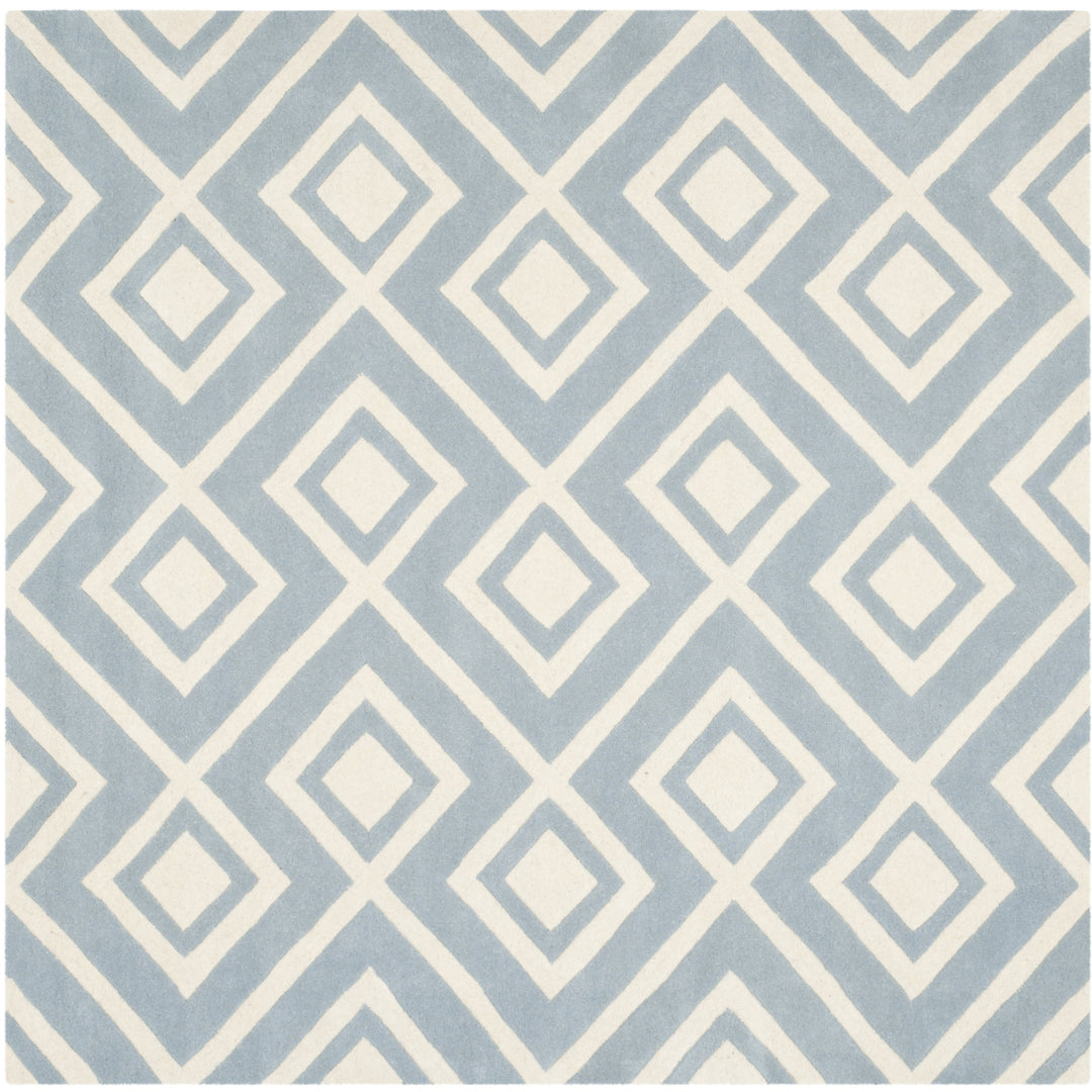 SAFAVIEH Chatham CHT742B Handmade Blue / Ivory Rug Image 6