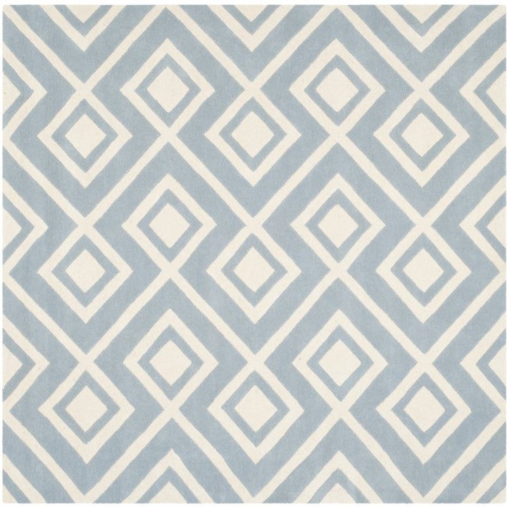 SAFAVIEH Chatham CHT742B Handmade Blue / Ivory Rug Image 6