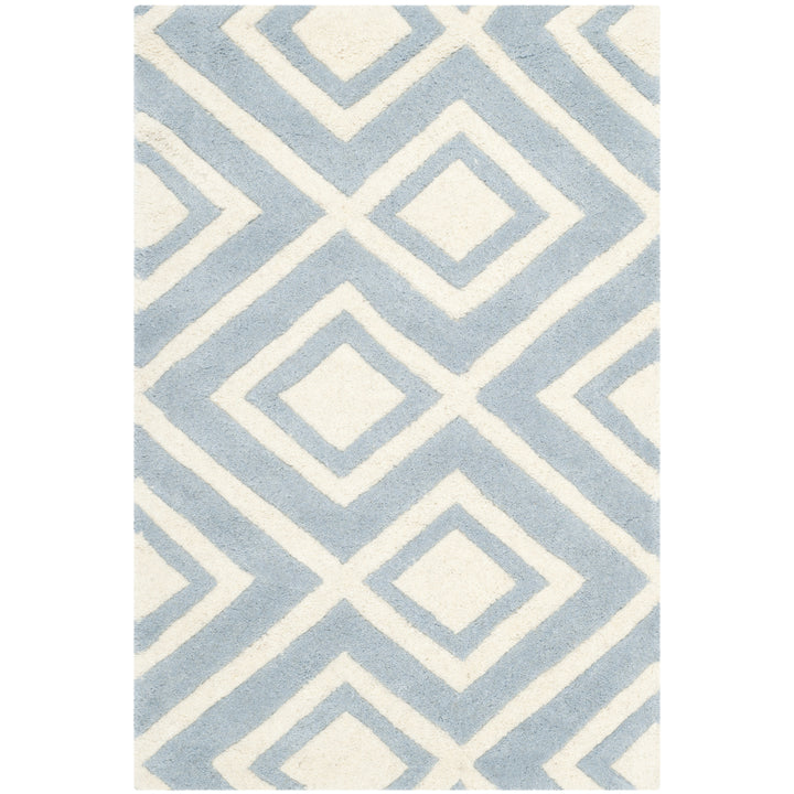 SAFAVIEH Chatham CHT742B Handmade Blue / Ivory Rug Image 8