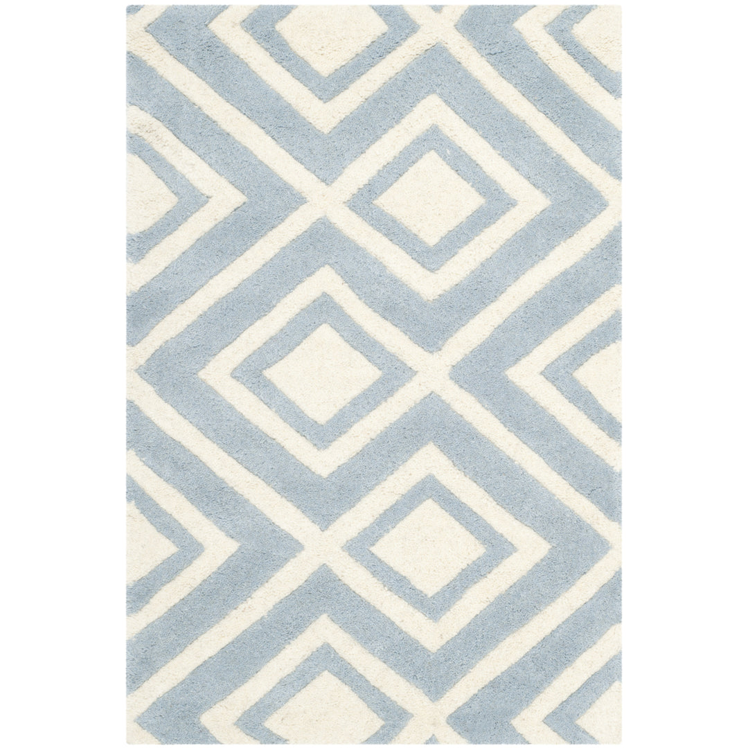 SAFAVIEH Chatham CHT742B Handmade Blue / Ivory Rug Image 1