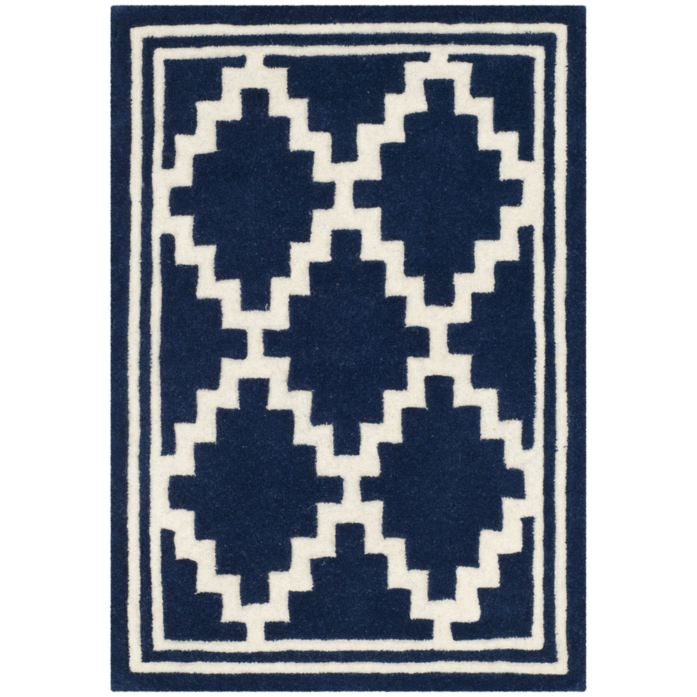 SAFAVIEH Chatham CHT743C Handmade Navy / Ivory Rug Image 2