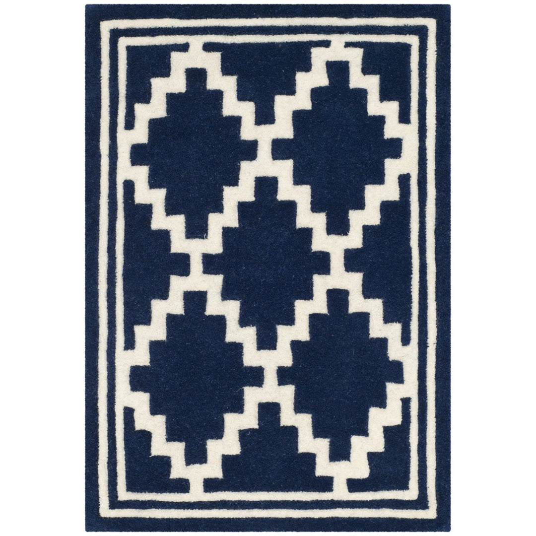 SAFAVIEH Chatham CHT743C Handmade Navy / Ivory Rug Image 1