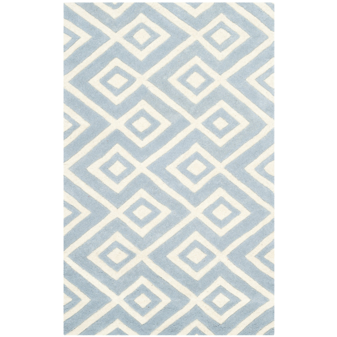 SAFAVIEH Chatham CHT742B Handmade Blue / Ivory Rug Image 9