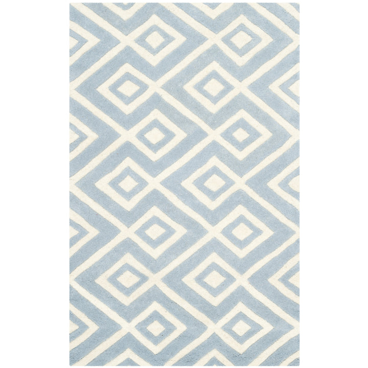 SAFAVIEH Chatham CHT742B Handmade Blue / Ivory Rug Image 9