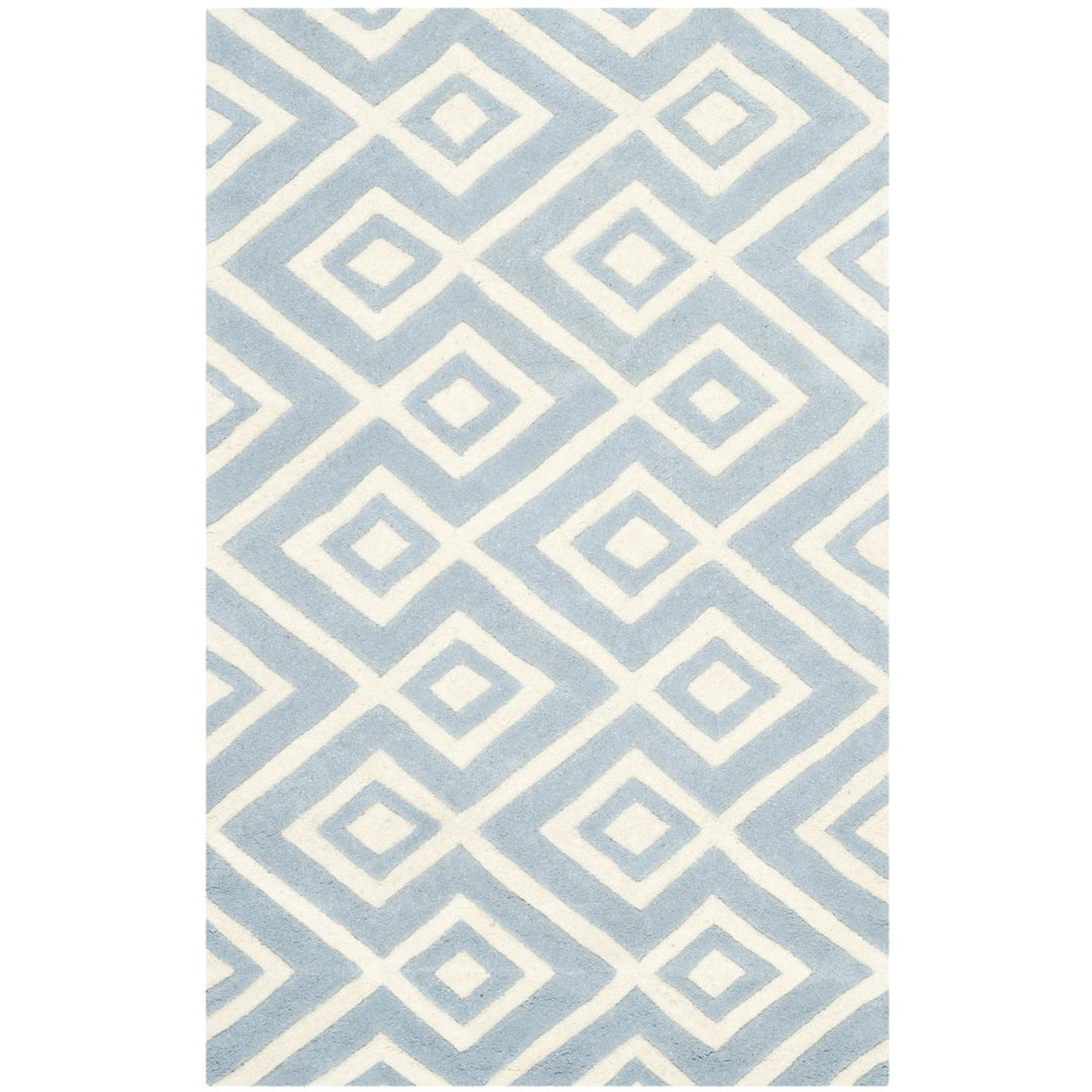 SAFAVIEH Chatham CHT742B Handmade Blue / Ivory Rug Image 1