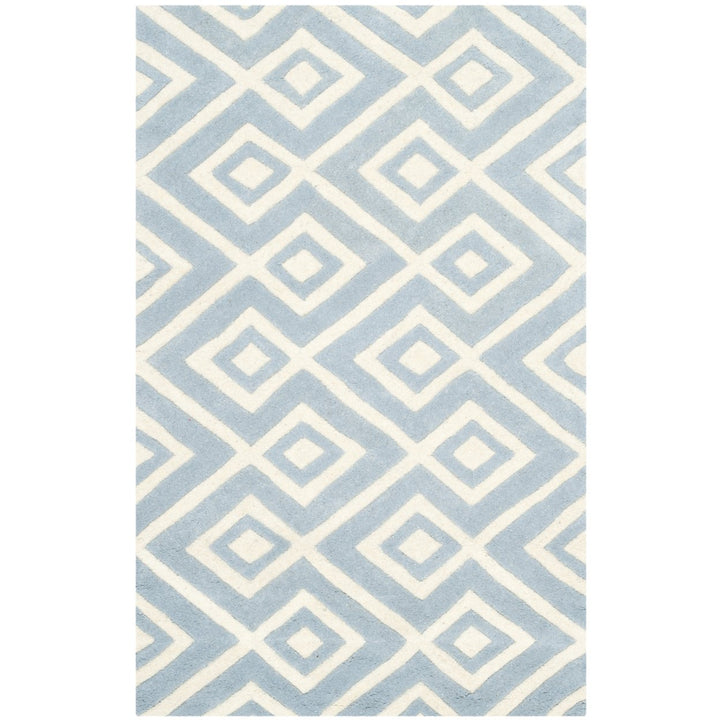 SAFAVIEH Chatham CHT742B Handmade Blue / Ivory Rug Image 1