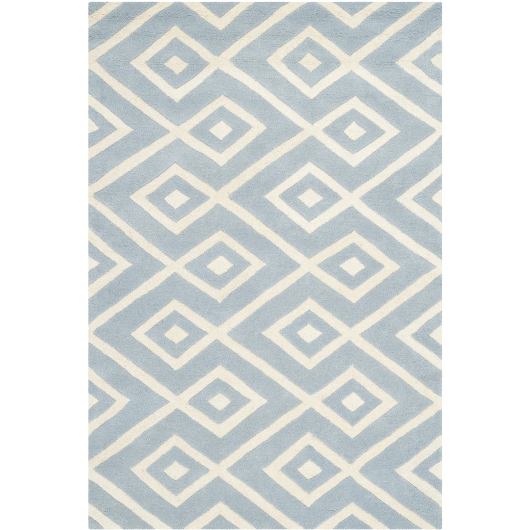 SAFAVIEH Chatham CHT742B Handmade Blue / Ivory Rug Image 10