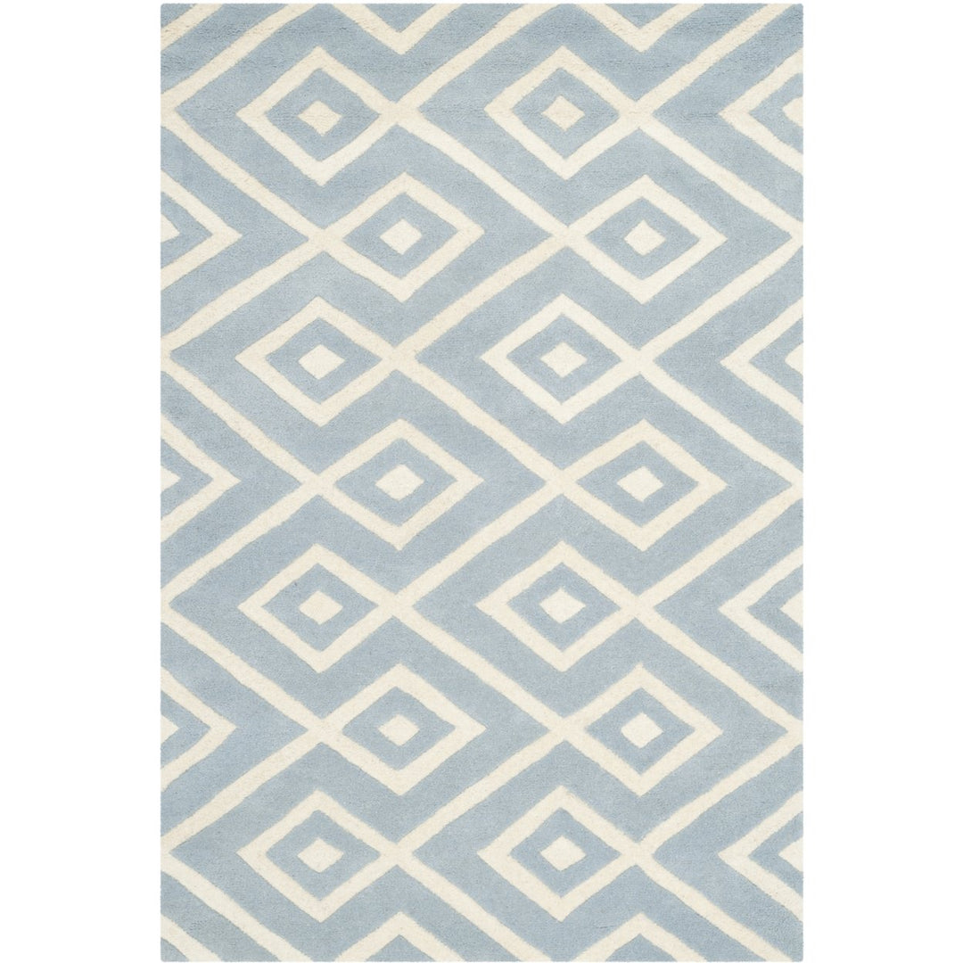 SAFAVIEH Chatham CHT742B Handmade Blue / Ivory Rug Image 1