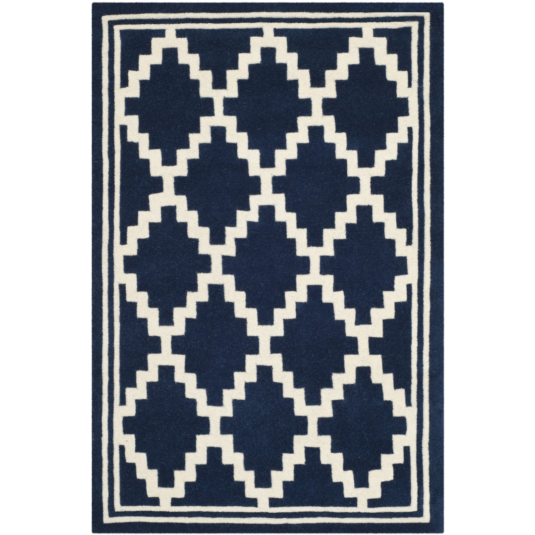 SAFAVIEH Chatham CHT743C Handmade Navy / Ivory Rug Image 4