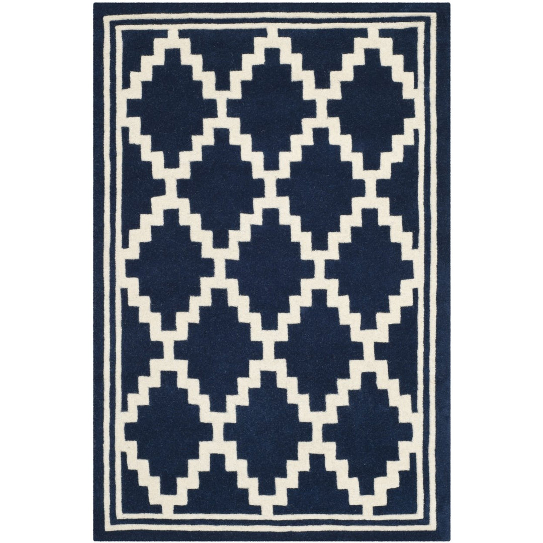 SAFAVIEH Chatham CHT743C Handmade Navy / Ivory Rug Image 1