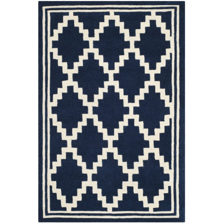 SAFAVIEH Chatham CHT743C Handmade Navy / Ivory Rug Image 1