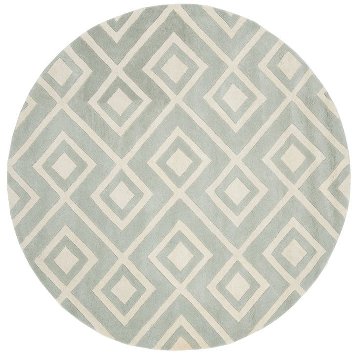 SAFAVIEH Chatham CHT742E Handmade Grey / Ivory Rug Image 4