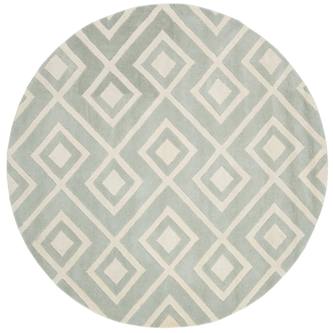 SAFAVIEH Chatham CHT742E Handmade Grey / Ivory Rug Image 1