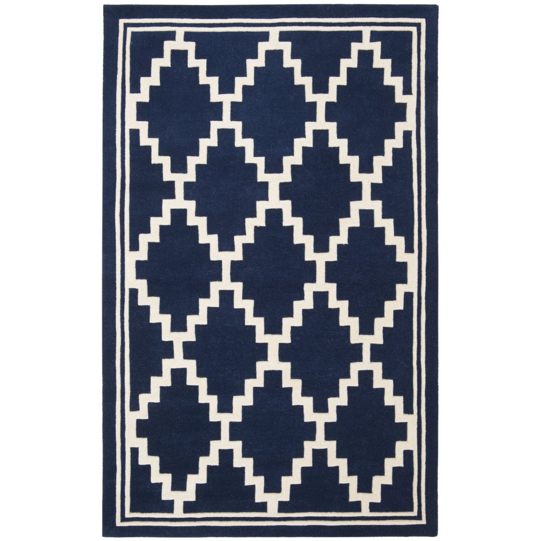 SAFAVIEH Chatham CHT743C Handmade Navy / Ivory Rug Image 5