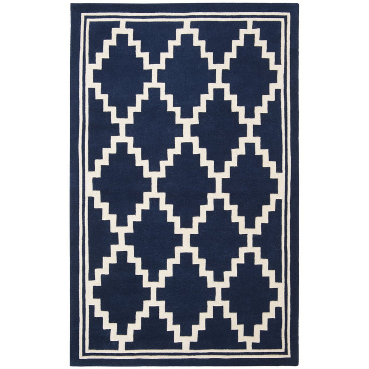 SAFAVIEH Chatham CHT743C Handmade Navy / Ivory Rug Image 5