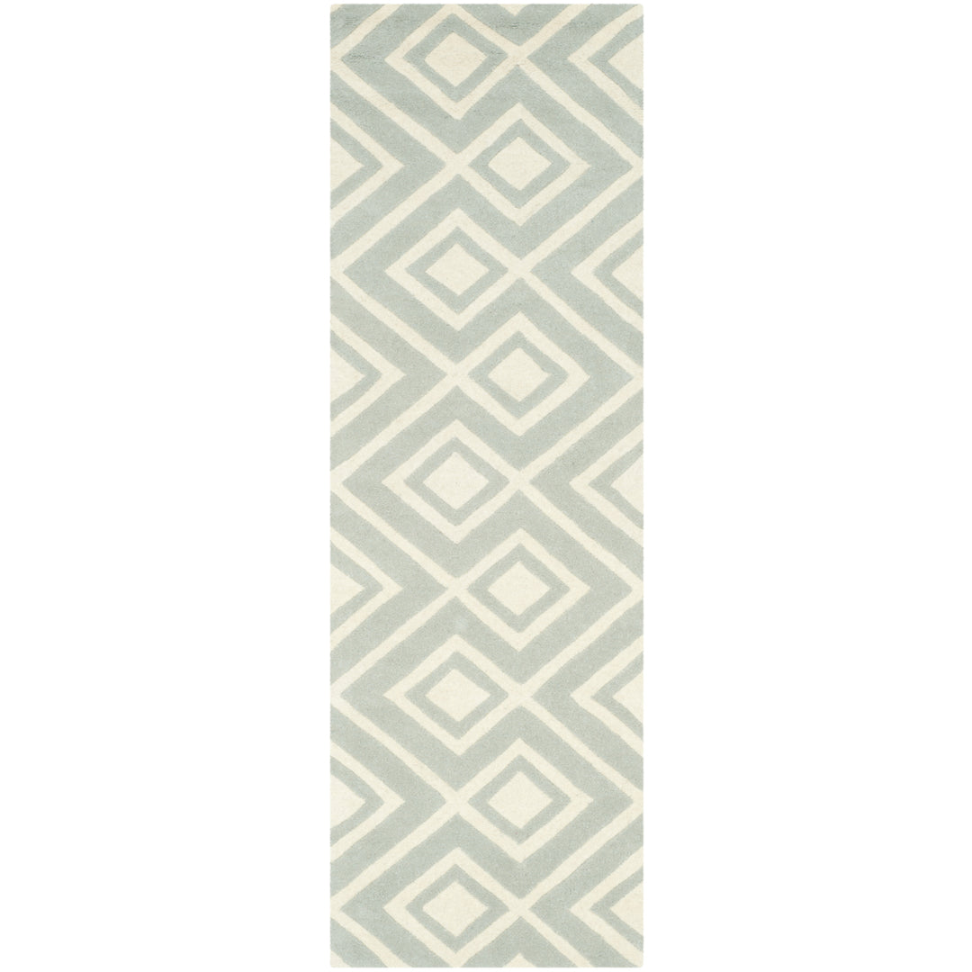 SAFAVIEH Chatham CHT742E Handmade Grey / Ivory Rug Image 5