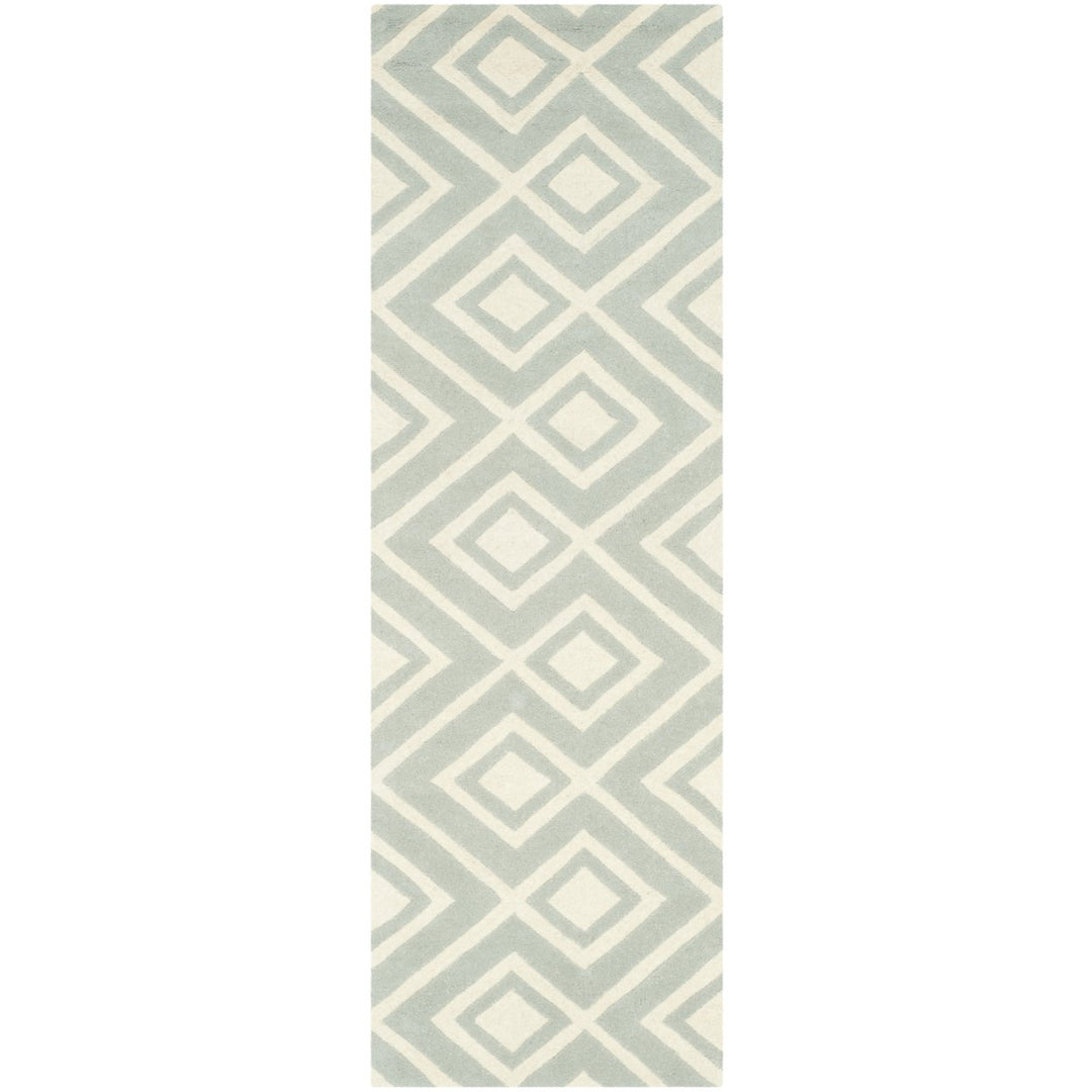 SAFAVIEH Chatham CHT742E Handmade Grey / Ivory Rug Image 1