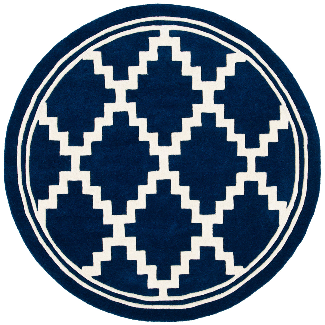 SAFAVIEH Chatham CHT743C Handmade Navy / Ivory Rug Image 6