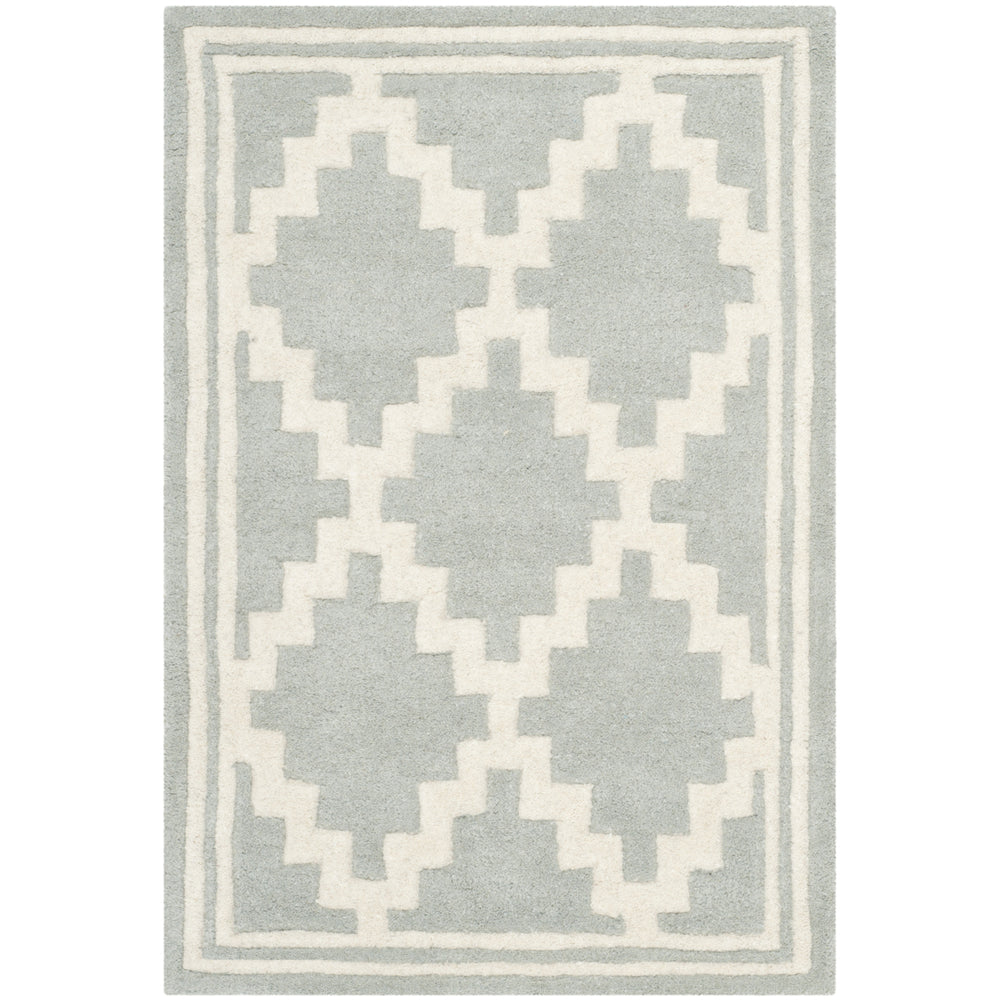 SAFAVIEH Chatham CHT743E Handmade Grey / Ivory Rug Image 2