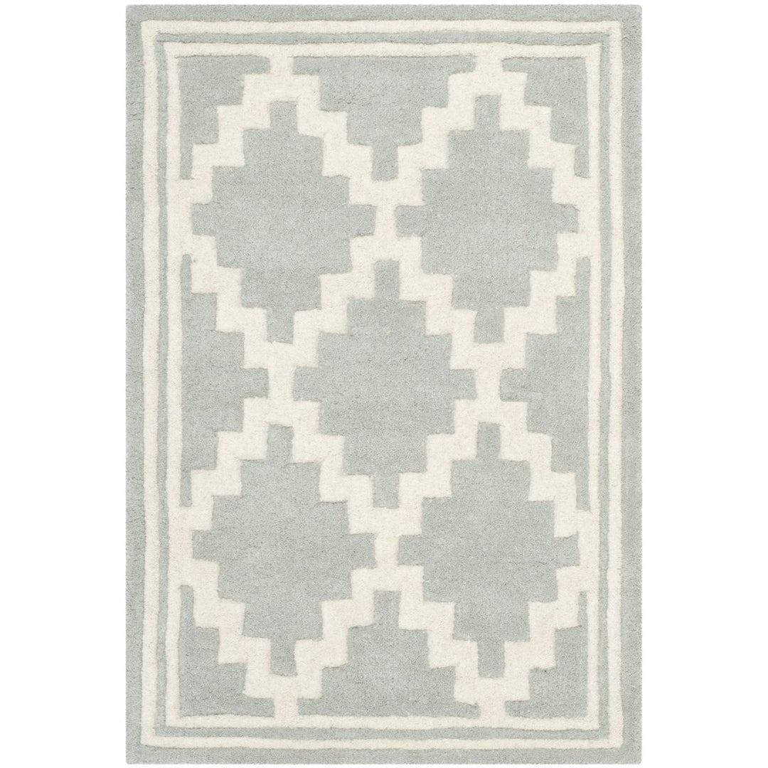 SAFAVIEH Chatham CHT743E Handmade Grey / Ivory Rug Image 1