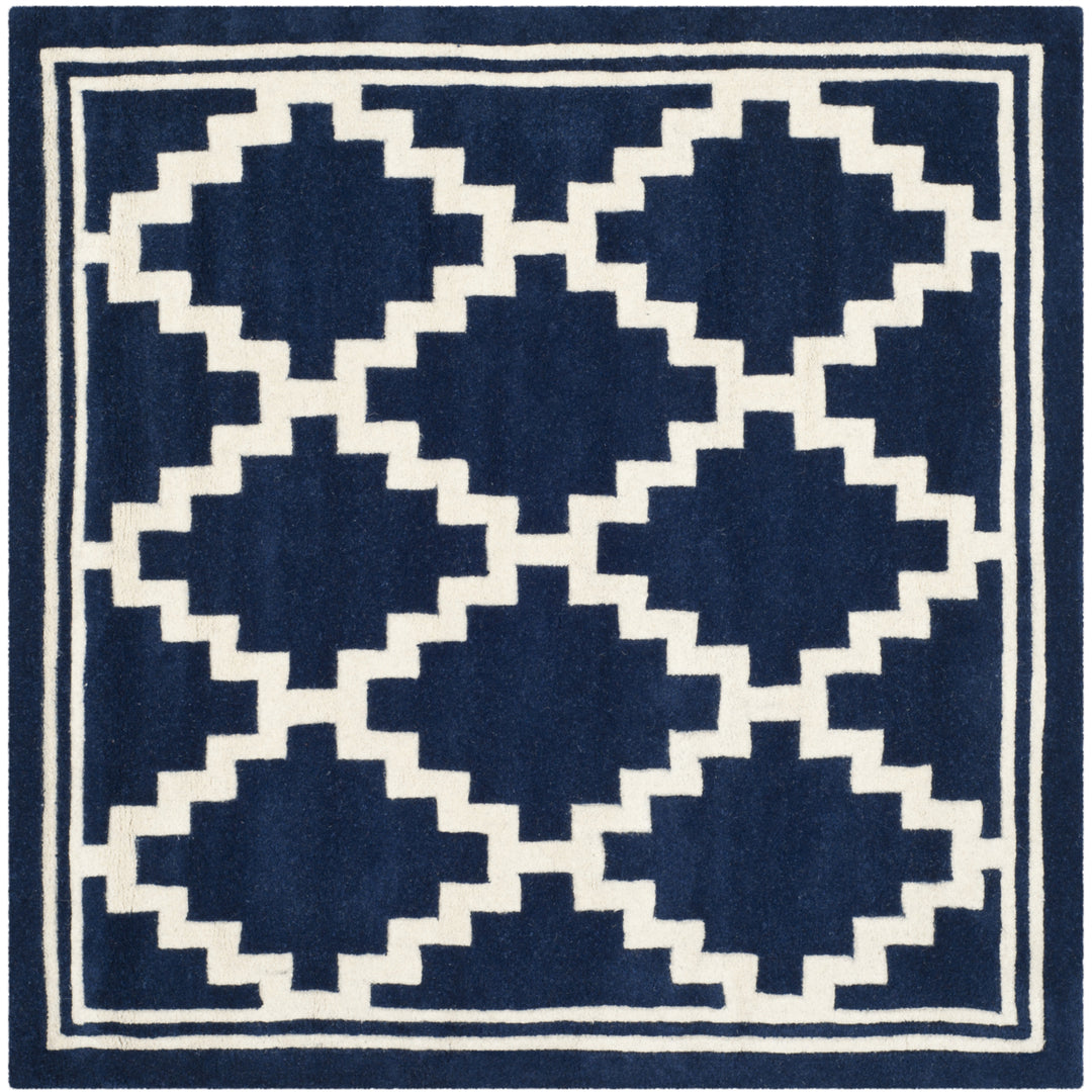 SAFAVIEH Chatham CHT743C Handmade Navy / Ivory Rug Image 7