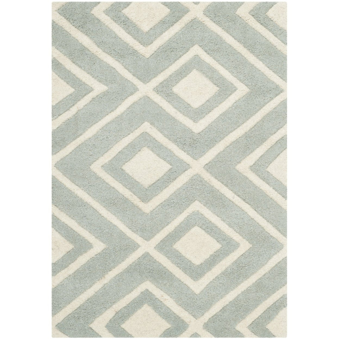 SAFAVIEH Chatham CHT742E Handmade Grey / Ivory Rug Image 1