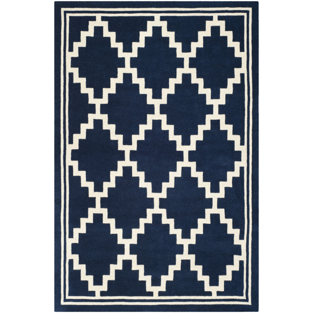 SAFAVIEH Chatham CHT743C Handmade Navy / Ivory Rug Image 8