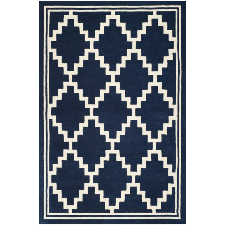 SAFAVIEH Chatham CHT743C Handmade Navy / Ivory Rug Image 8