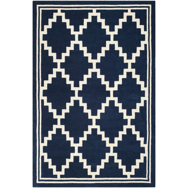 SAFAVIEH Chatham CHT743C Handmade Navy / Ivory Rug Image 1