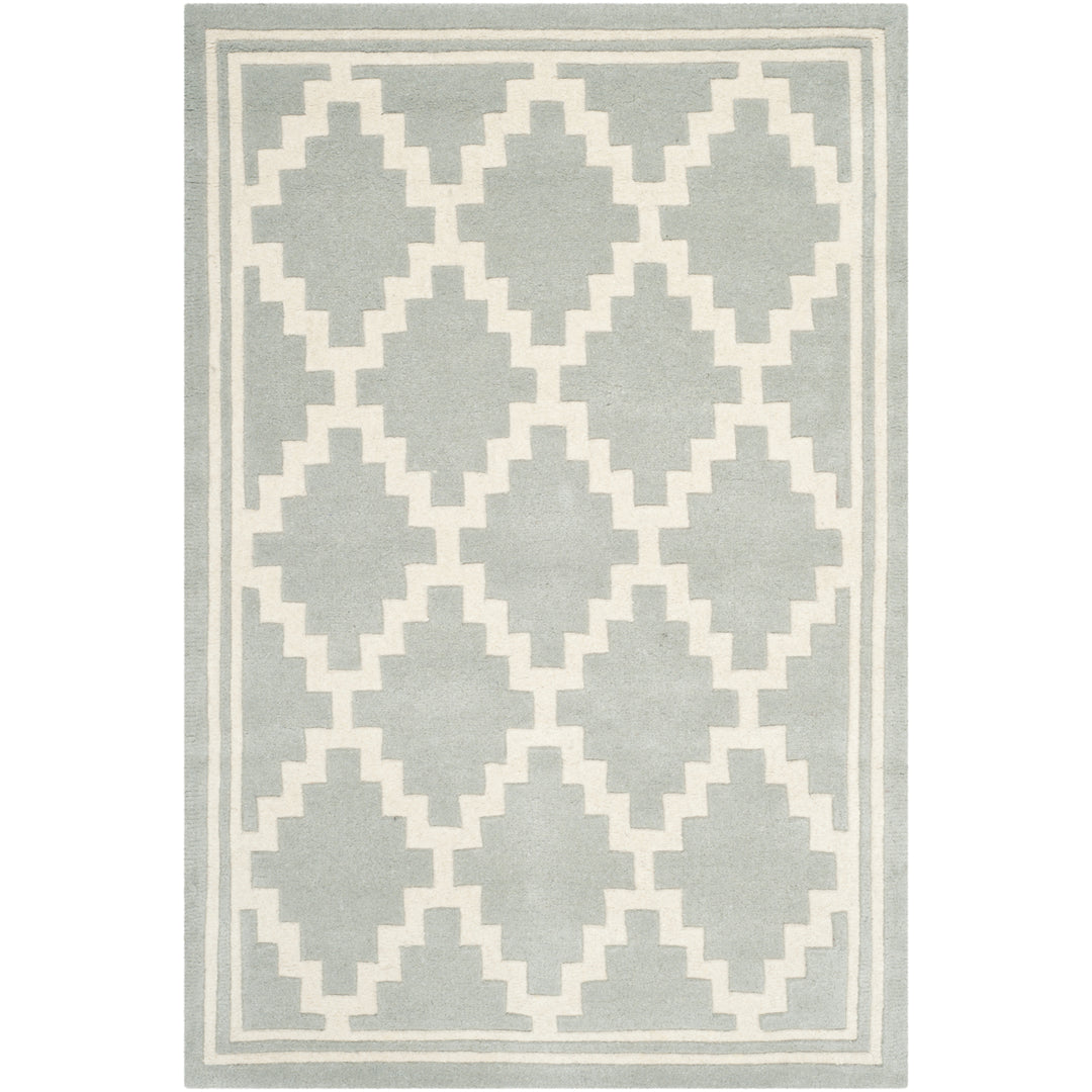 SAFAVIEH Chatham CHT743E Handmade Grey / Ivory Rug Image 5