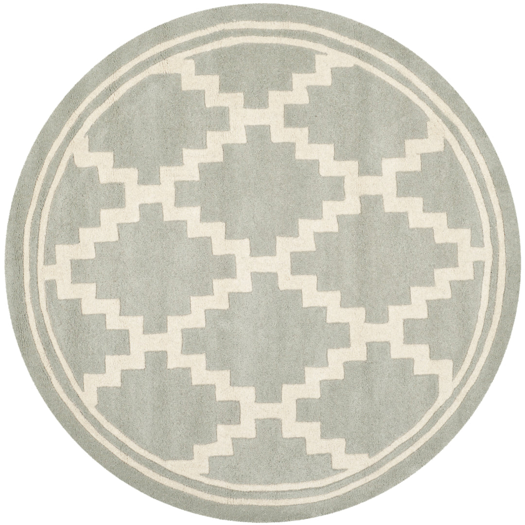 SAFAVIEH Chatham CHT743E Handmade Grey / Ivory Rug Image 6