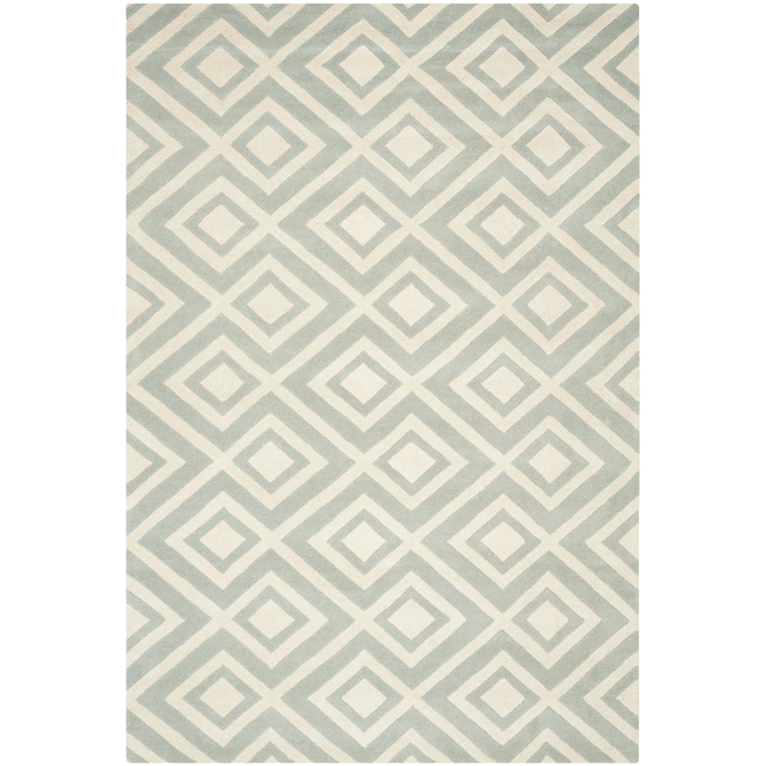 SAFAVIEH Chatham CHT742E Handmade Grey / Ivory Rug Image 11