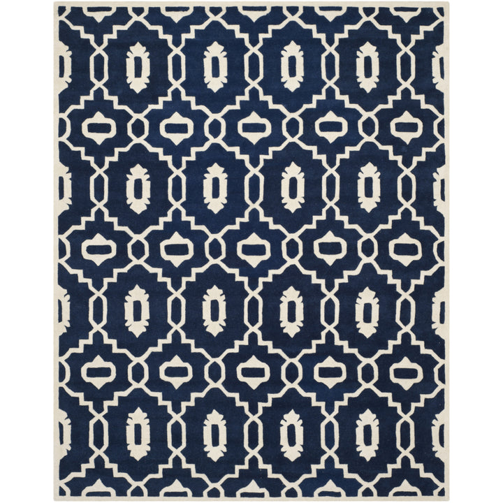 SAFAVIEH Chatham CHT745C Handmade Dark Blue / Ivory Rug Image 1